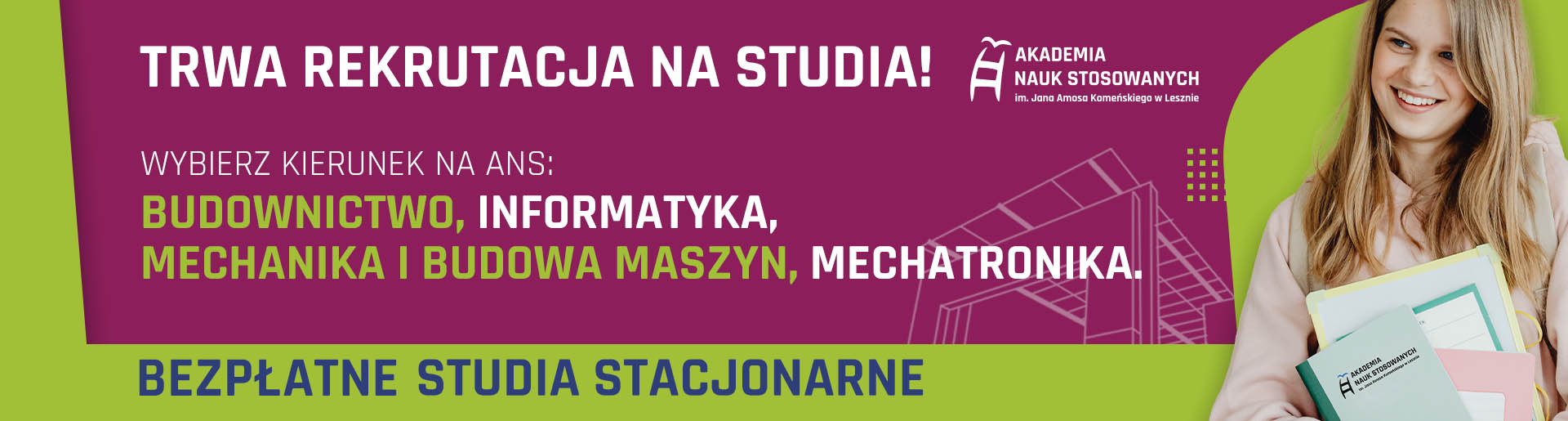 Trwa rekrutacja na studia! Bezpłatne studia stacjonarne.