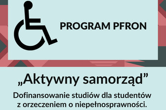 Dofinansowanie studiów dla studentów posiadających orzeczenie o niepełnosprawności - semestr zimowy 